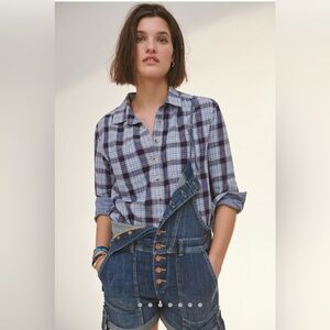 Pilcro The Romy Relaxed Plaid Buttondown